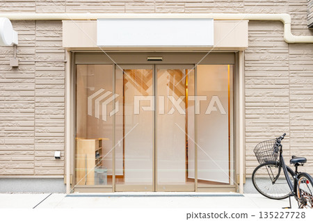 Shop Boutique Store Front with Big Window and Place for Name Shop Boutique Store Front with Big Window and Place for Name 135227728
