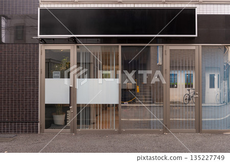 Shop Boutique Store Front with Big Window and Place for Name Shop Boutique Store Front with Big Window and Place for Name 135227749