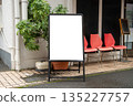 Large blank billboard on a street wall, banners with room to add your own text 135227757