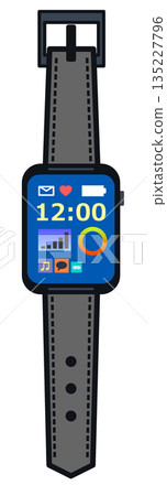 Illustration of a convenient smart watch that can also be used for health management and sending and receiving emails Illustration of a convenient smart watch that can also be used for health management and sending and receiving emails 135227796