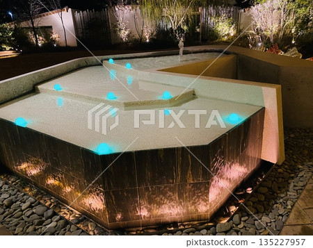 A garden with a fountain A garden with a fountain 135227957