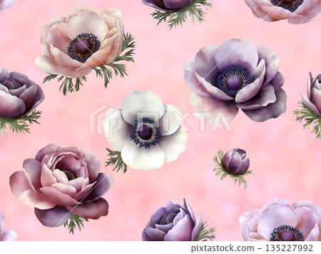 Anemone seamless pattern B-2 Anemone seamless pattern B-2 135227992