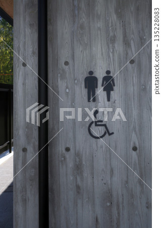 Toilet guide signs in public facilities 135228083