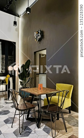 Jakarta, Indonesia- December 25 2025: Interior Design at Cafe Jakarta, Indonesia- December 25 2025: Interior Design at Cafe 135228390