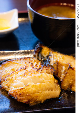 Delicious grilled silver cod in Kyoto style set meal 135228474