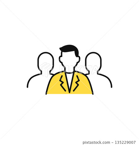 Simple vector icon illustration of a professional businessman 135229007