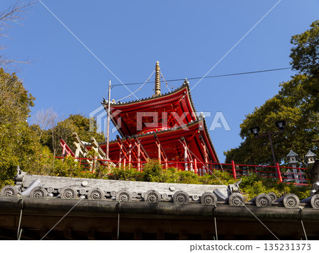 The Tahoto Pagoda of Chogosonshiji Temple seen from below 135231373