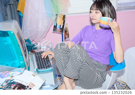 Portrait of a young freelance woman working from home 135232026