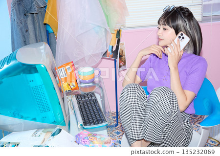 Portrait of a young freelance woman working from home Portrait of a young freelance woman working from home 135232069