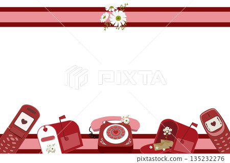Retro Love Calling, Vintage Communication and Mail Aesthetic, Valentine background 135232276