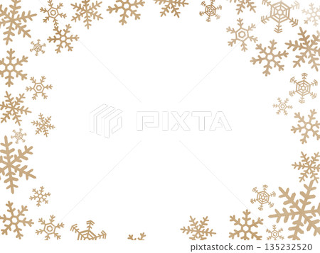 金色雪花背景，奢華的冬季留白空間，橫幅，聖誕節，慶祝活動 135232520