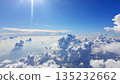 A view of the sea of clouds and blue sky from an airplane 135232662