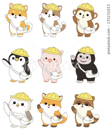 戴著校帽的動物們 戴著校帽的動物們 135232813