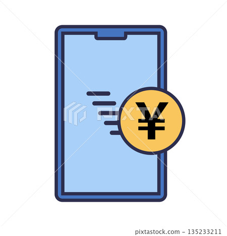 Mobile payment icon Japanese yen Mobile payment icon Japanese yen 135233211
