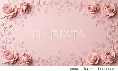 3D 粉紅系花卉邊框背景,優雅花卉壁紙 3D 粉紅系花卉邊框背景,優雅花卉壁紙 135233332