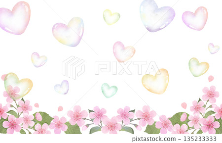 心形肥皂泡和櫻花 心形肥皂泡和櫻花 135233333