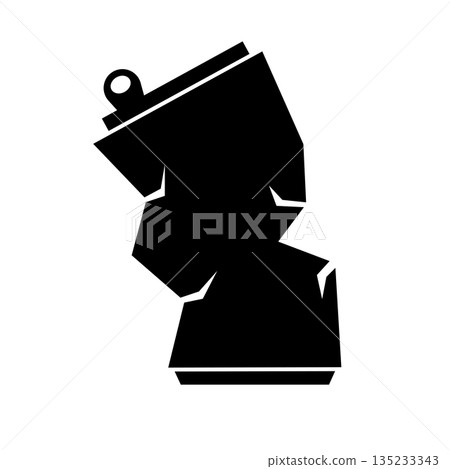 Crushed can silhouette icon Crushed can silhouette icon 135233343