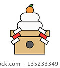 Kagami mochi icon - New Year 135233349