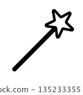 Magic wand star icon 135233355
