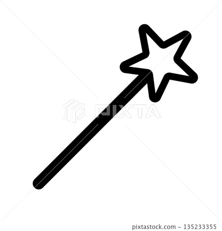 Magic wand star icon 135233355