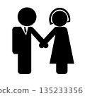 Marriage silhouette icon 135233356