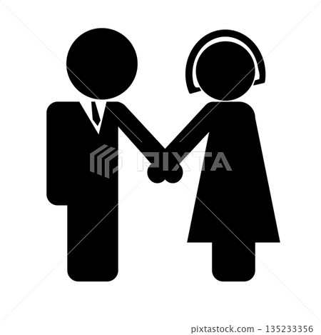 Marriage silhouette icon 135233356