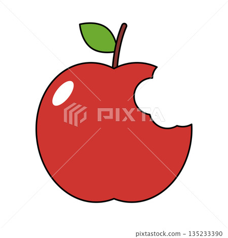 Bitten apple icon 135233390