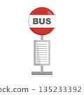 Bus stop red icon 135233392