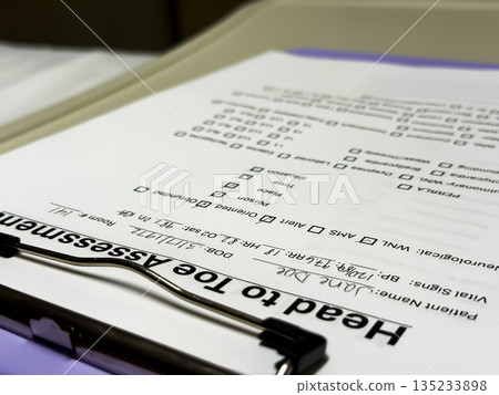 Health Assessment Form Nursing Head to Toe on Clipboard Health Assessment Form Nursing Head to Toe on Clipboard 135233898