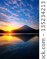 AI Art: Light of Hope - Photo Art of Mt. Fuji and Lake at Sunrise under a Magnificent Sky 135234213