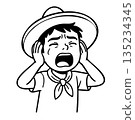A boy is crying and wearing a hat 135234345