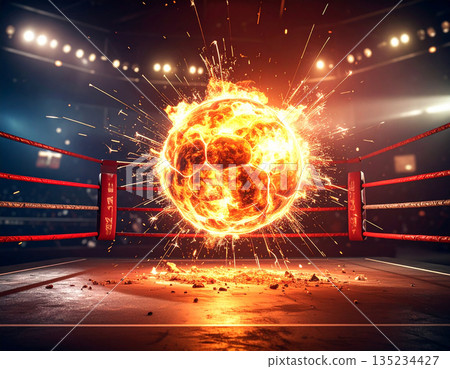 拳擊台中央爆發出一陣驚天動地的火焰。 135234427
