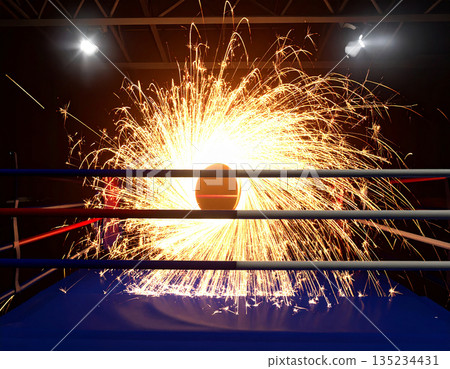拳擊台中央爆發出一陣驚天動地的火焰。 135234431