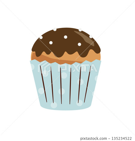 Illustration of a decorated cupcake 135234522