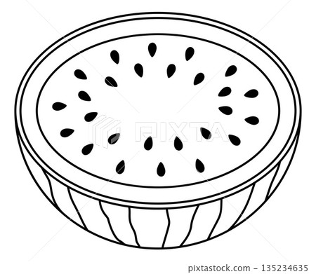 Watermelon Half Slice Fresh Fruit Illustration Watermelon Half Slice Fresh Fruit Illustration 135234635
