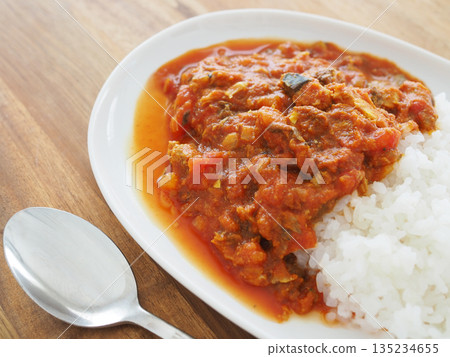 Mackerel tomato curry made with canned mackerel and canned tomatoes Mackerel tomato curry made with canned mackerel and canned tomatoes 135234655