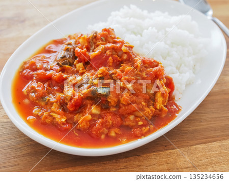 Mackerel tomato curry made with canned mackerel and canned tomatoes Mackerel tomato curry made with canned mackerel and canned tomatoes 135234656