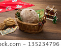 Dried fruit and nut bread 135234796
