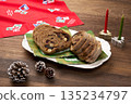 Dried fruit and nut bread 135234797