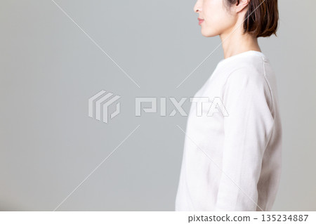 Posture of middle-aged women 135234887