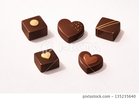 逼真的巧克力插圖 135235640