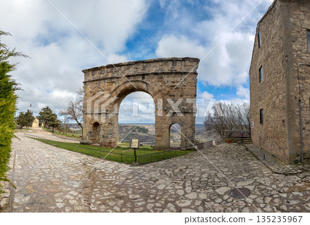 Ancient Roman Arch in a Scenic Landscape Ancient Roman Arch in a Scenic Landscape 135235967