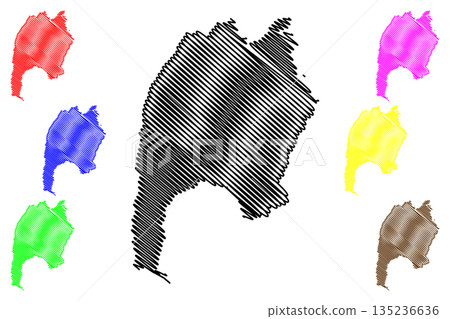 Rorainopolis municipality (State of Roraima, Municipalities of Brazil, Federative Republic of Brazil) map vector illustration, scribble sketch Rorainopolis map 135236636