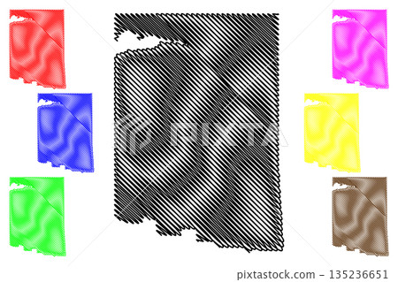 Division No. 18 (Canada, Saskatchewan Province, North America) map vector illustration, scribble sketch map 135236651