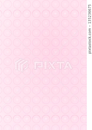 Repeating light pink circular pattern featuring small centered hearts on a pastel background, creating a soft and romantic seamless decorative texture. Repeating light pink circular pattern featuring small centered hearts on a pastel background, creating a soft and romantic seamless decorative texture. 135236675