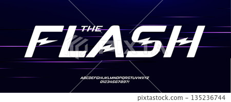 Flash Electro Font Logo Alphabet Vector Dynamic Letters Modern Typography, Electricity Typographic Design Title Text, Race Poster Headline, Type Symbol Logotype, Sans Serif Fonts. Vector Typeface. Flash Electro Font Logo Alphabet Vector Dynamic Letters Modern Typography, Electricity Typographic Design Title Text, Race Poster Headline, Type Symbol Logotype, Sans Serif Fonts. Vector Typeface. 135236744