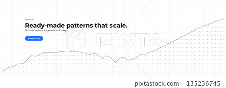 Financial Growth, Fintech Analytics, Rise Profit, Business Up Chart, Stock Candle, Development Invest, New Year Sale Plan, Company Benefit Money Visual Graphic for Presentation. Vector Illustration 135236745