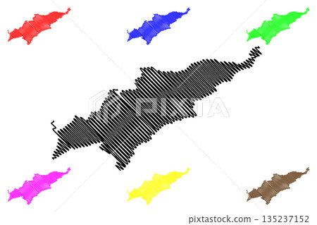 Jura Bernois District (Switzerland, Swiss Confederation, Canton of Bern or Berne) map vector illustration, scribble sketch Verwaltungskreis Bernese Jura map 135237152