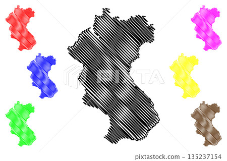 Bernina District (Switzerland, Swiss Confederation, Canton of Grisons, Graubunden) map vector illustration, scribble sketch Bernina Region map Bernina District (Switzerland, Swiss Confederation, Canton of Grisons, Graubunden) map vector illustration, scribble sketch Bernina Region map 135237154