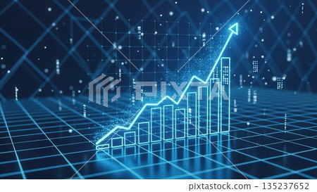 Dynamic visual representation highlighting market resurgence through colorful data and textured backdrop Dynamic visual representation highlighting market resurgence through colorful data and textured backdrop 135237652